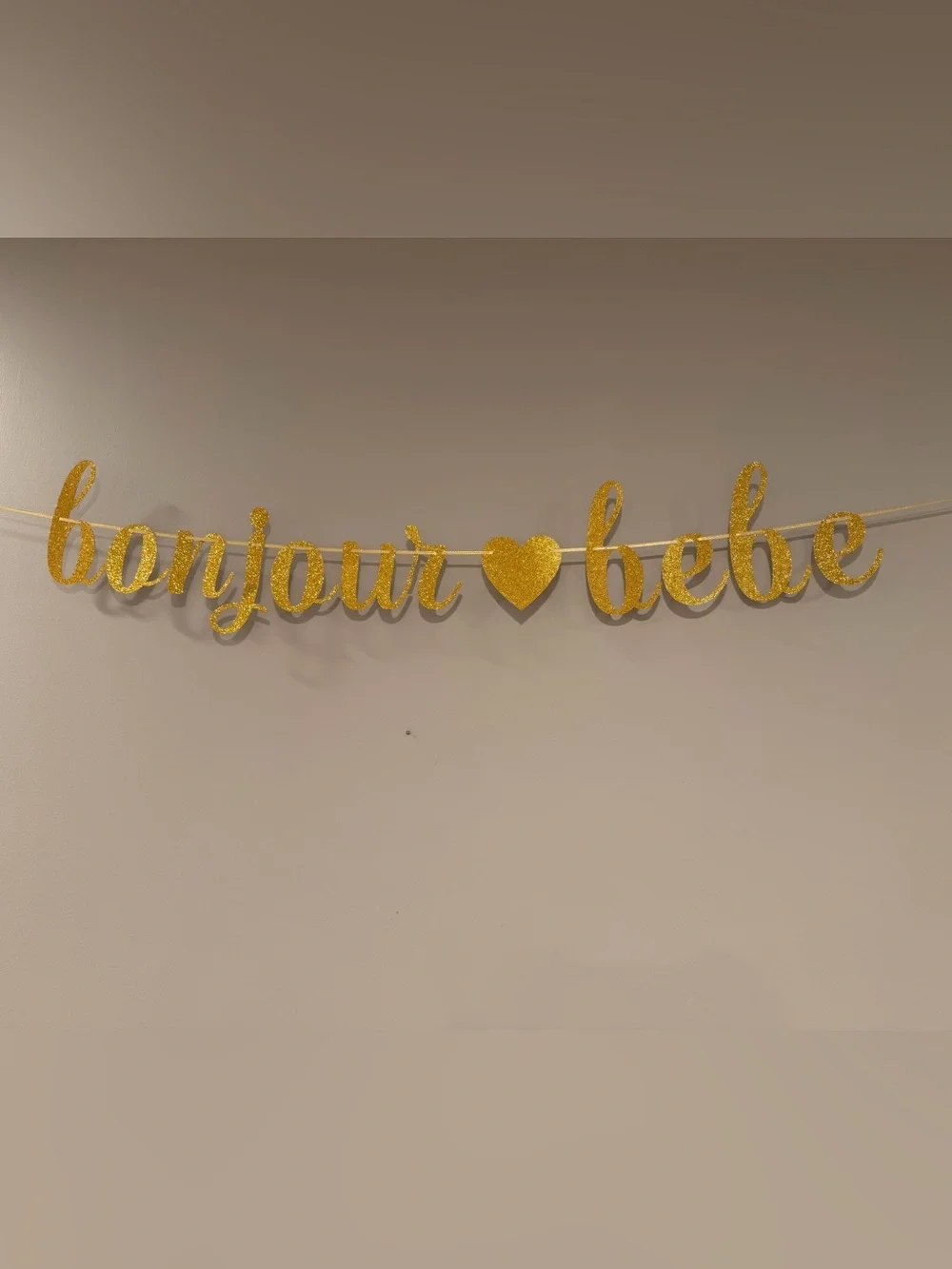 Bonjour Bebe Gold Glitter Banner